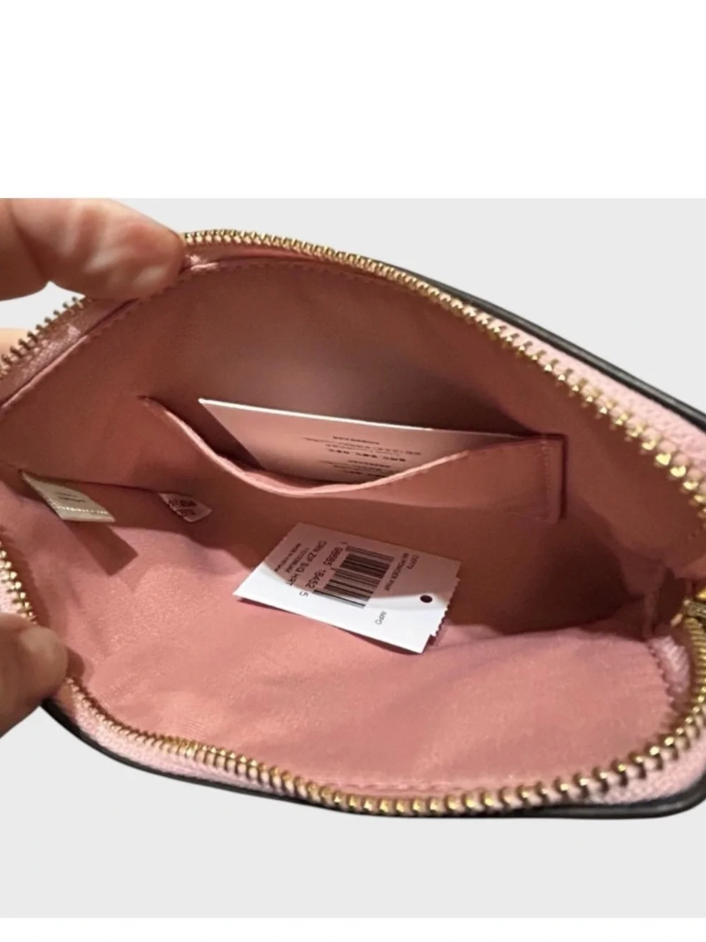 Coach Pink Leather Wristlet with Gold Charm - Picture 4 of 5